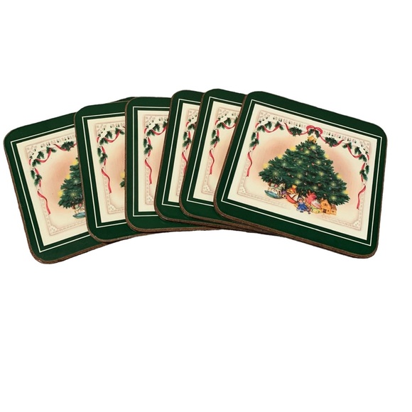 Royal Table Victorian Christmas Tree Beverage Coasters - Six (6) - Picture 5 of 5